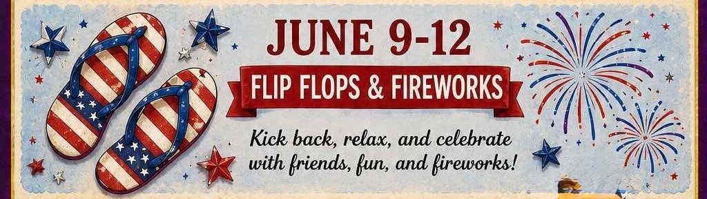 Flyer for Flip Flops & Fireworks