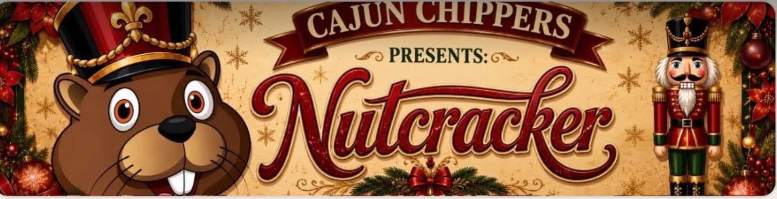 Flyer for Cajun Chippers presents Nutcracker